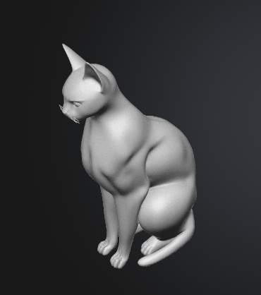 Sitting Cat Figurine: STL GLB