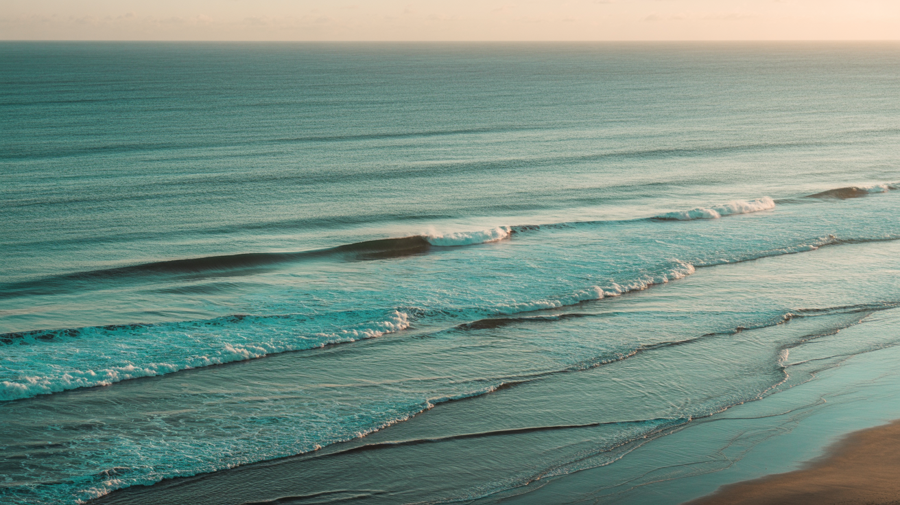 Smooth Ocean Waves Rolling Forward – 6s Calming Stock Video