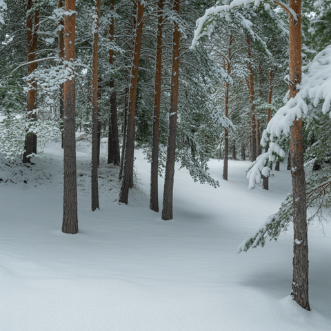 Snow Falling Over Pine Trees – 6s Peaceful Winter Stock Video