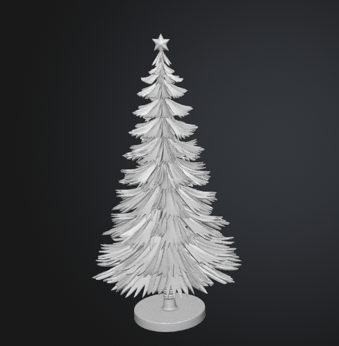 Tabletop Christmas tree STL 3D model front view