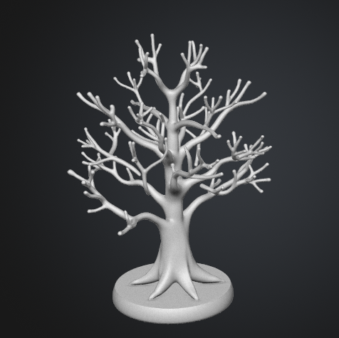 Tree jewelry holder STL 3D model front view