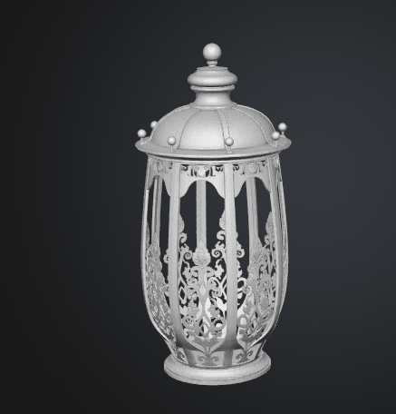 Victorian lantern STL 3D model front view