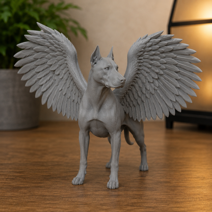 Winged angel dog STL
