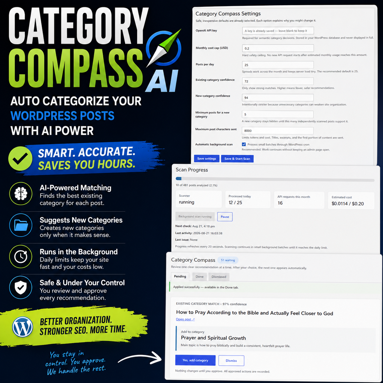 WordPress Category Management Plugin | Category Compass AI