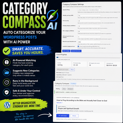 WordPress Category Management Plugin | Category Compass AI
