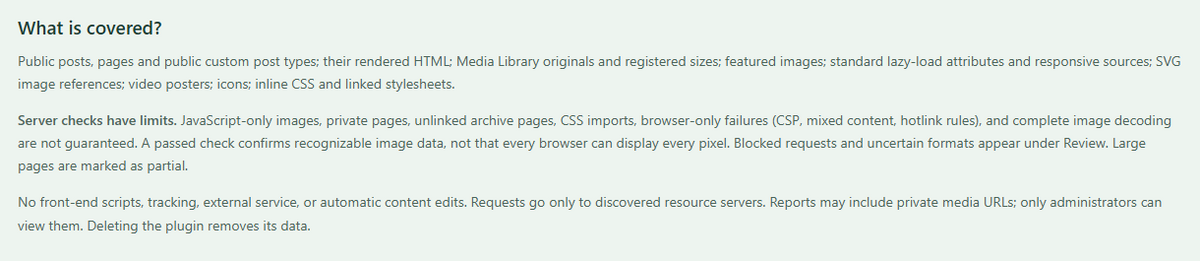 WordPress image monitoring plugin