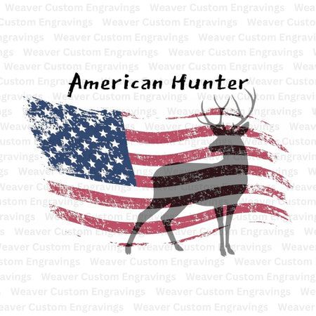 American deer hunter digital graphic with flag