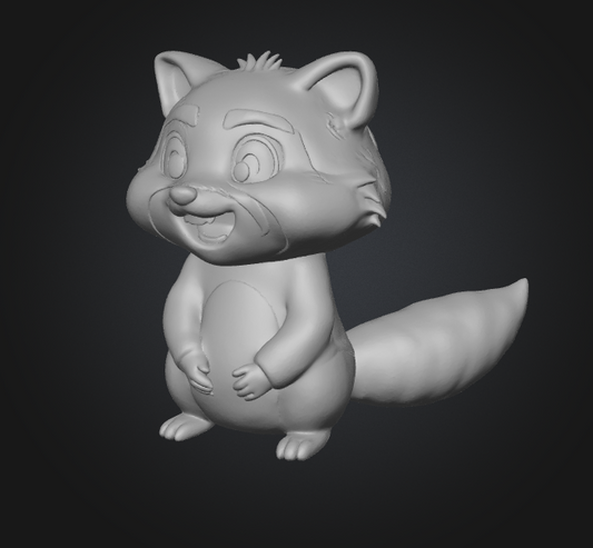 animal raccoon character 3d model
