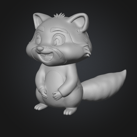 animal raccoon character 3d model
