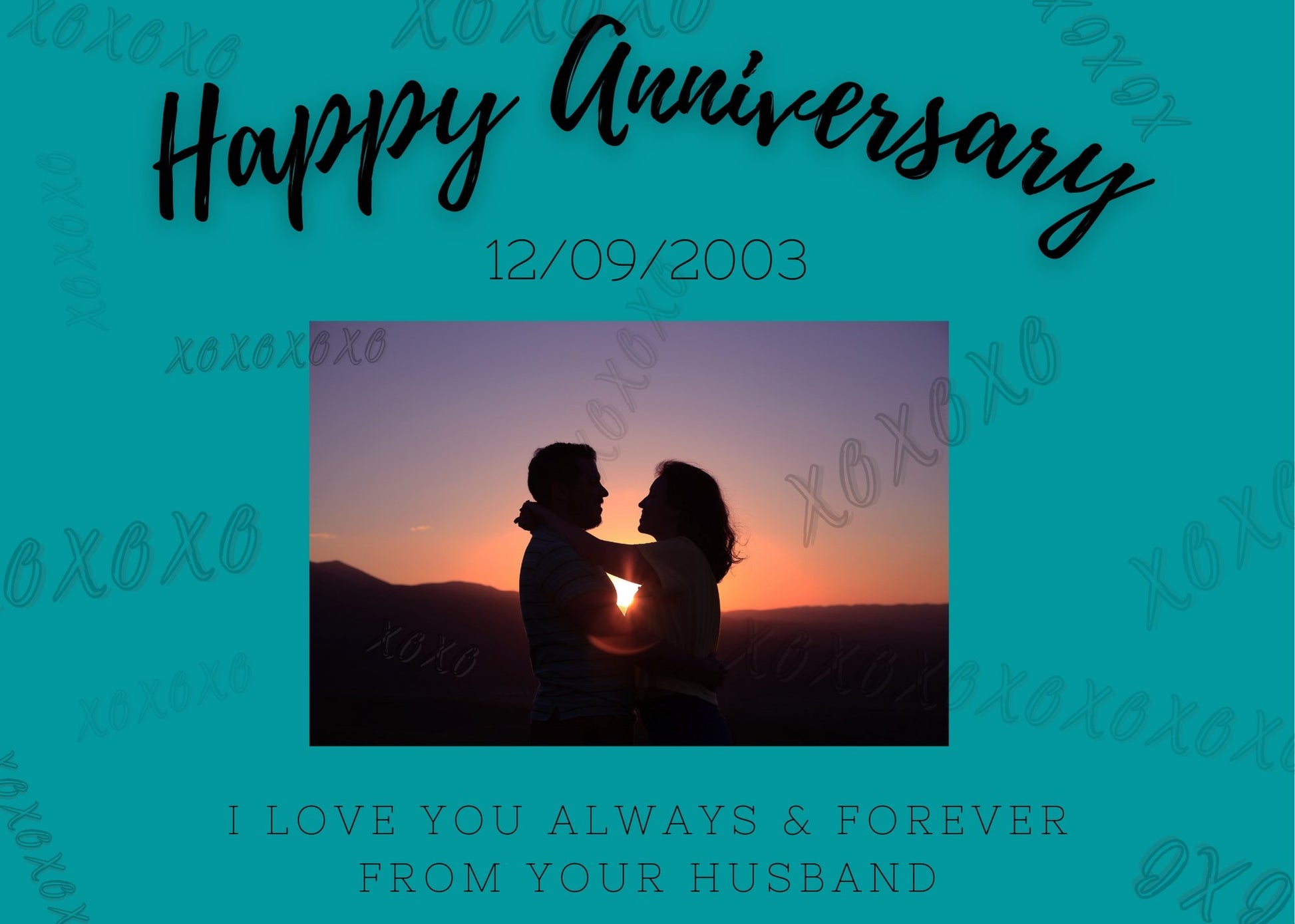 Anniversary card template with picture insert