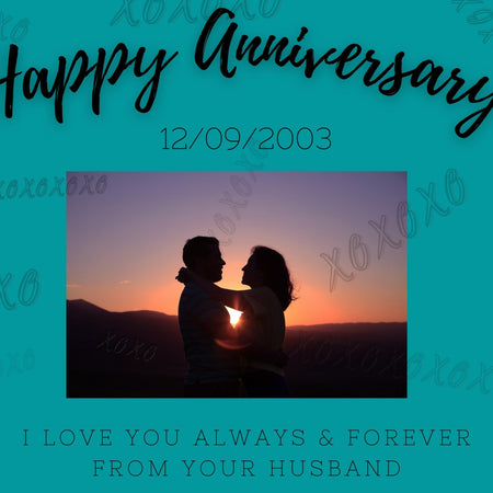 Anniversary card template with picture insert