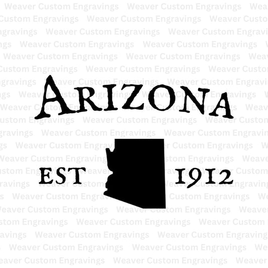 Arizona state silhouette with Alaska outline digital download