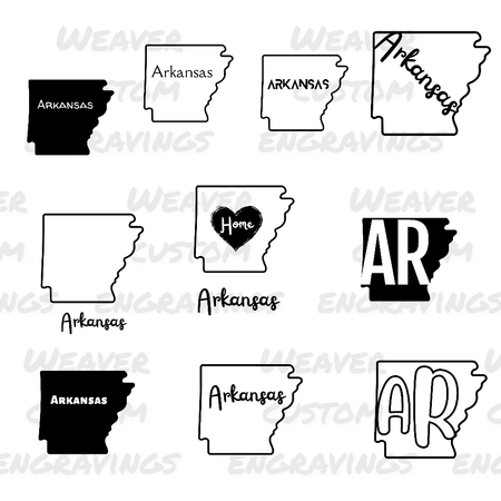 Arkansas state outline digital design pack