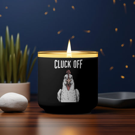 Angry chicken PNG with "Cluck Off" text