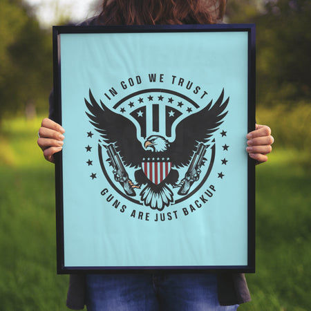 "Vibrant American eagle graphic illustrating Second Amendment rights."