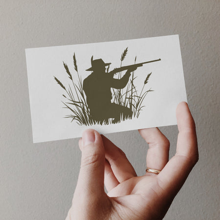 "Outdoor hunting scene graphic design in SVG, PNG, JPEG."