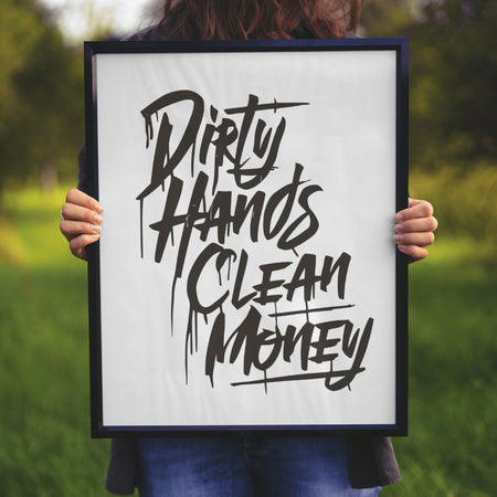 Motivational graphic for work gear and workshop decor.