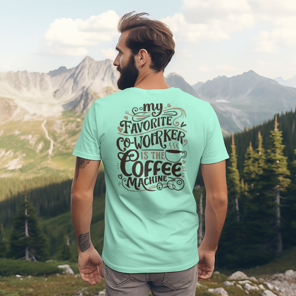 JPEG of coffee-themed typographic art for workplace decor.