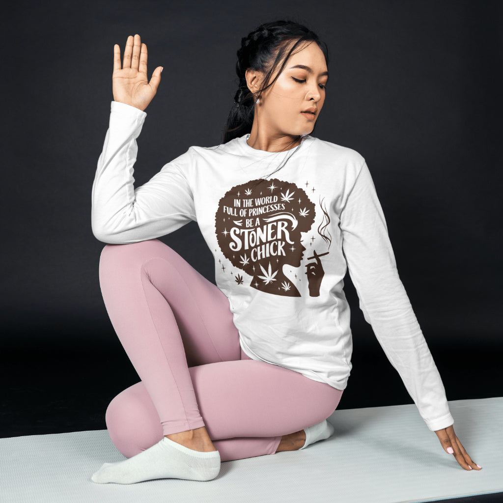 "JPEG of Stoner Chick graphic with inspirational text."