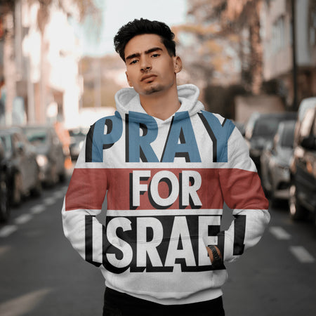 "Impactful Pray for Israel typography JPEG for educational use."