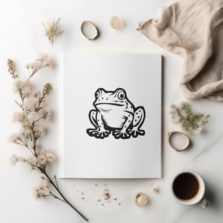 Versatile frog silhouette graphic for home decor and apparel customization.