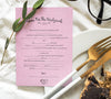 "Elegant bridal shower activity, minimalist pink wedding Mad Libs."