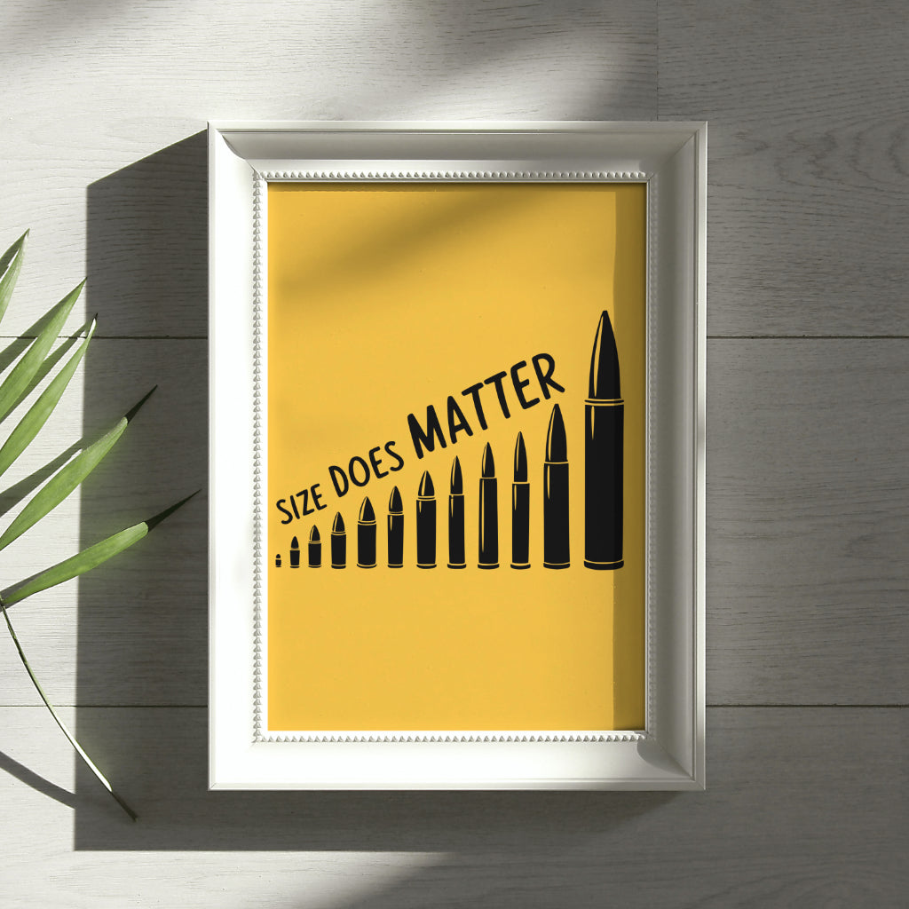 "JPEG of all-black ammunition size comparison chart."