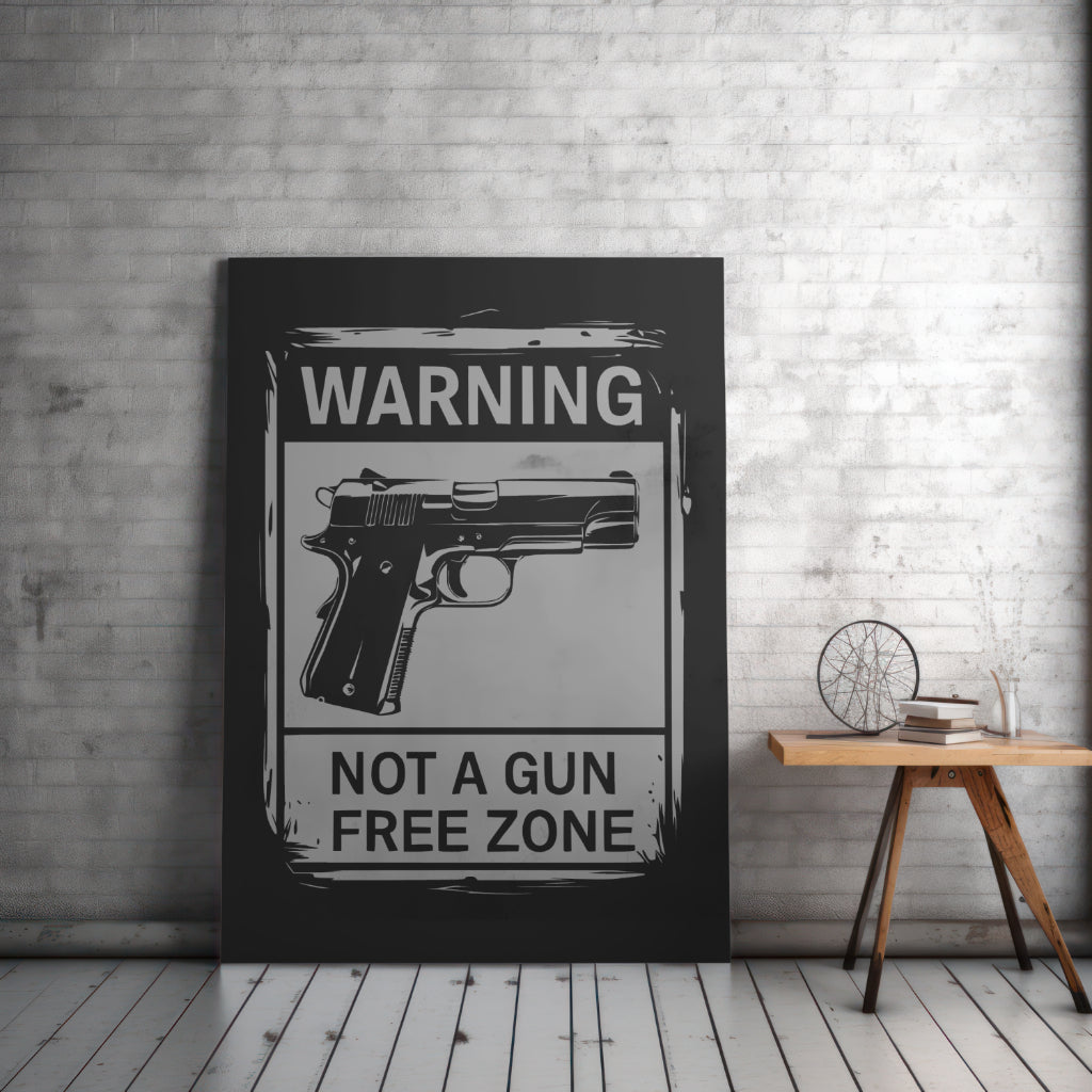 "High-contrast gun policy sign in PNG for clear display."