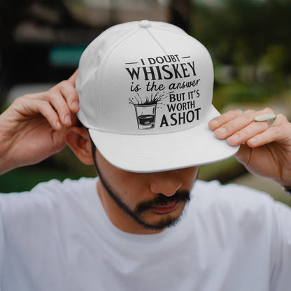 "Humorous whiskey-themed text design for bar decor and apparel."
