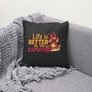 "Life Is Better By The Campfire" graphic with warm autumn colors SVG.