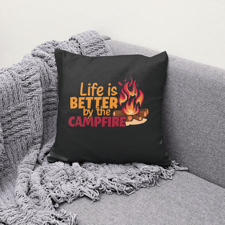 "Life Is Better By The Campfire" graphic with warm autumn colors SVG.