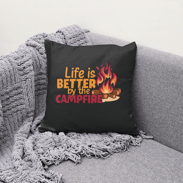 "Life Is Better By The Campfire" graphic with warm autumn colors SVG.