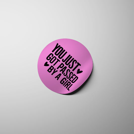 "PNG of empowering female driver graphic with hearts."