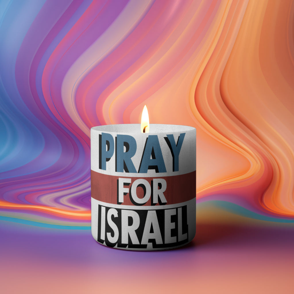 "Modern typography Pray for Israel graphic with textured background."