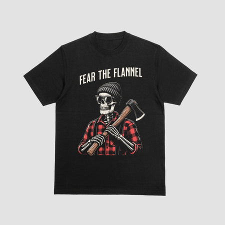 Edgy skeleton-themed flannel lover's artwork for custom apparel.