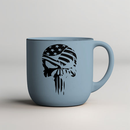 Bold patriotic skull illustration for custom apparel and accessories.