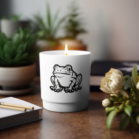 Playful frog silhouette digital file, perfect for nature-themed creations.