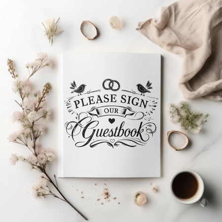 DIY printable guestbook signage for weddings and anniversaries.
