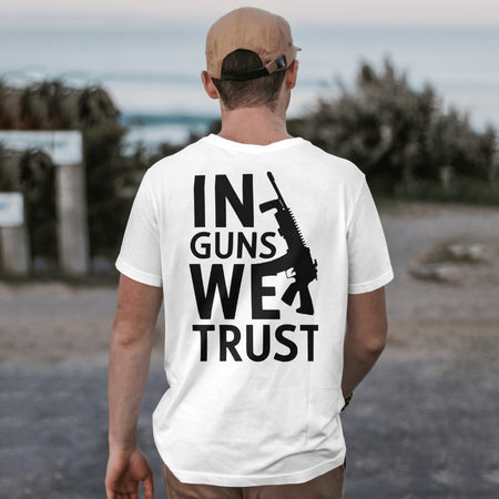 "Assault rifle and text decal design for gun rights advocates."