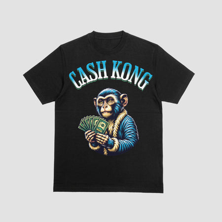 Playful monkey with money illustration for unique apparel design.