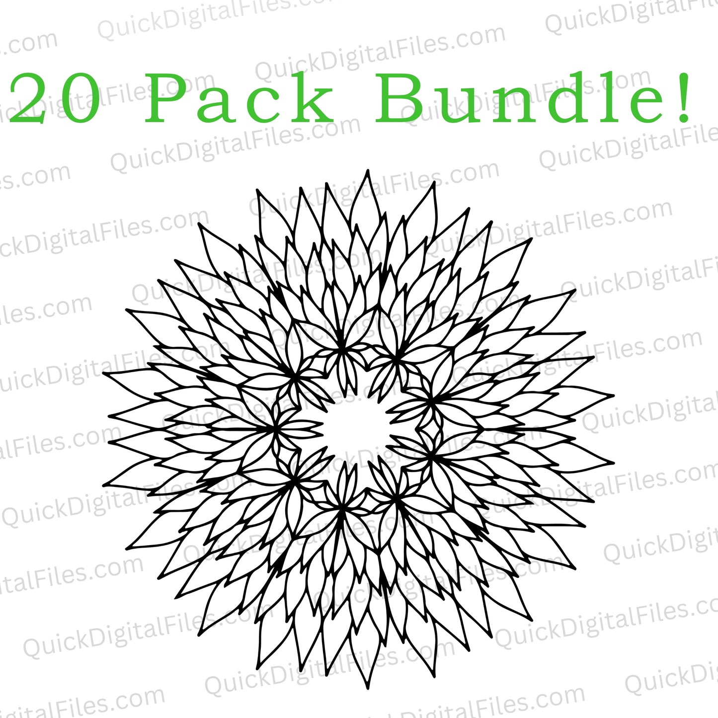 20-pack simple mandala PNG bundle

