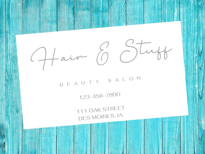 Customizable beauty salon business card template digital download