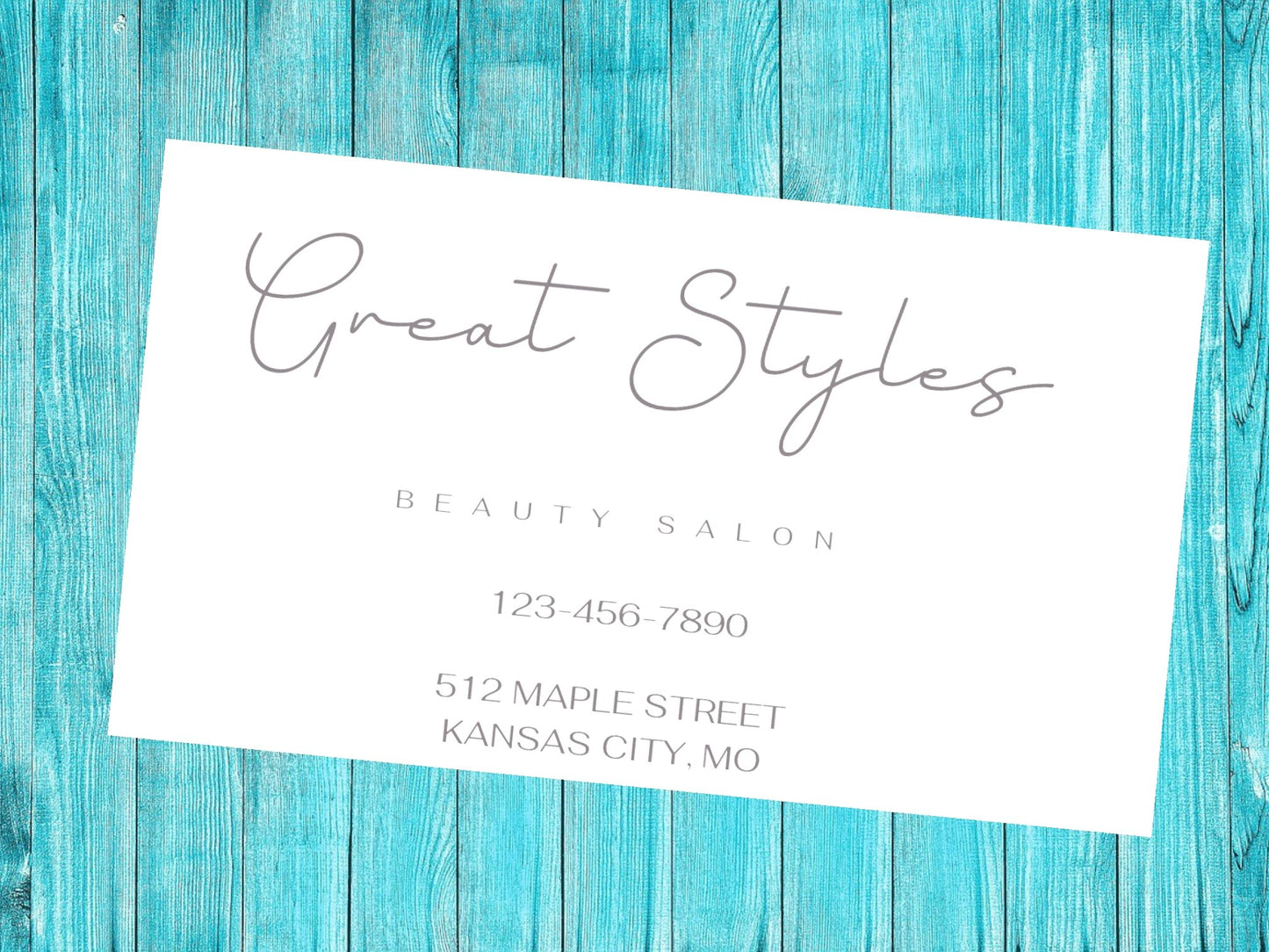 Elegant hair stylist business card template for instant download