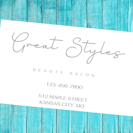 Elegant hair stylist business card template for instant download