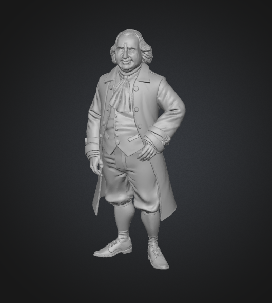 benjamin franklin 3d print statue flat base
