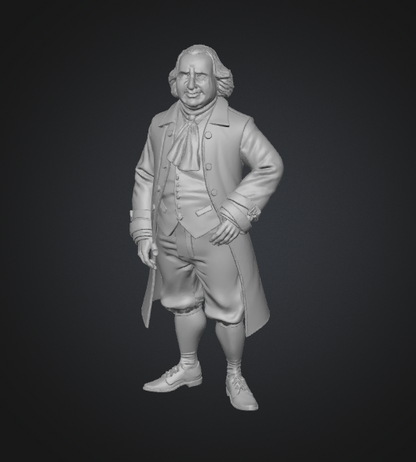 benjamin franklin 3d print statue flat base
