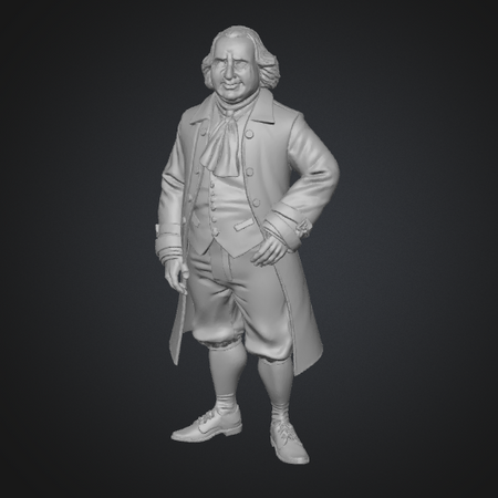 benjamin franklin 3d print statue flat base
