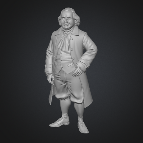 benjamin franklin 3d print statue flat base
