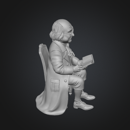 benjamin franklin reading statue stl

