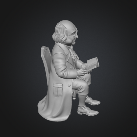benjamin franklin reading statue stl
